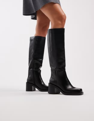 ASOS DESIGN Campbell chunky heeled knee boots in black | ASOS