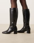 [ASOS DESIGN] ASOS DESIGN Canary block heeled knee boots in black 39 BLACK