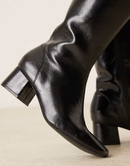 ASOS DESIGN – Canary – Svarta, knähöga boots med blockklack, 3 av 4
