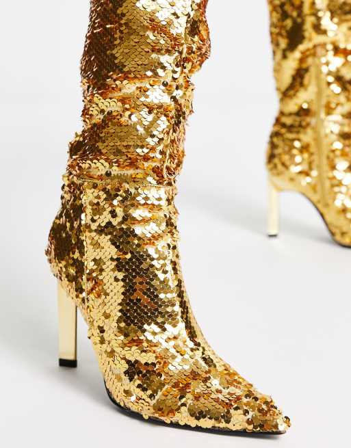 Gold on sale sequin boots