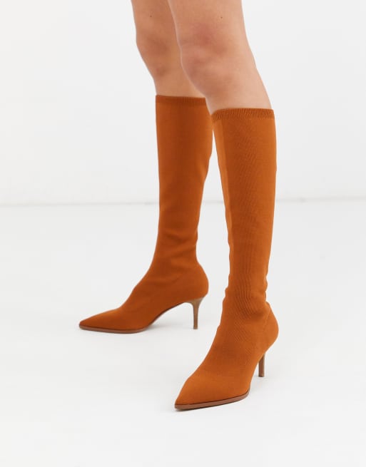 Tan kitten cheap heel boots