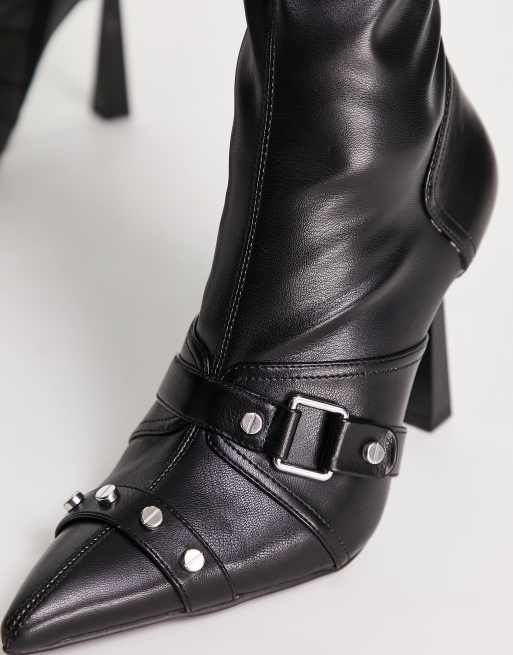 Asos black hot sale studded boots