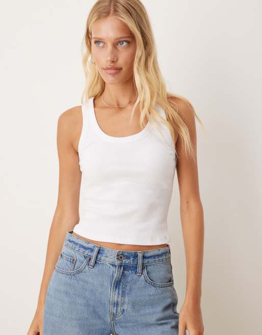 ASOS DESIGN - Canotta a coste con scollo rotondo