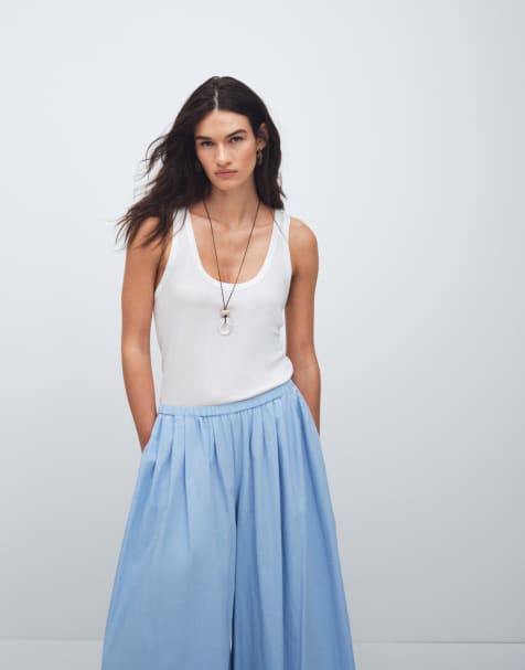 ASOS DESIGN - Canotta ampia color panna trasparente con scollo rotondo - view 1