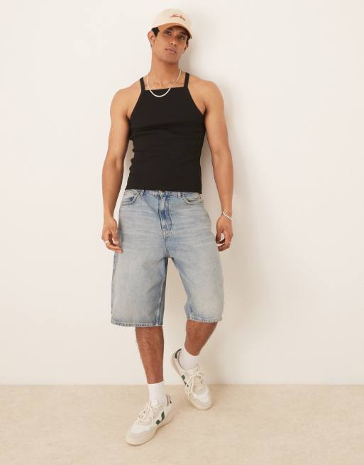 ASOS DESIGN - Canotta attillata nera a coste, 4 di 4