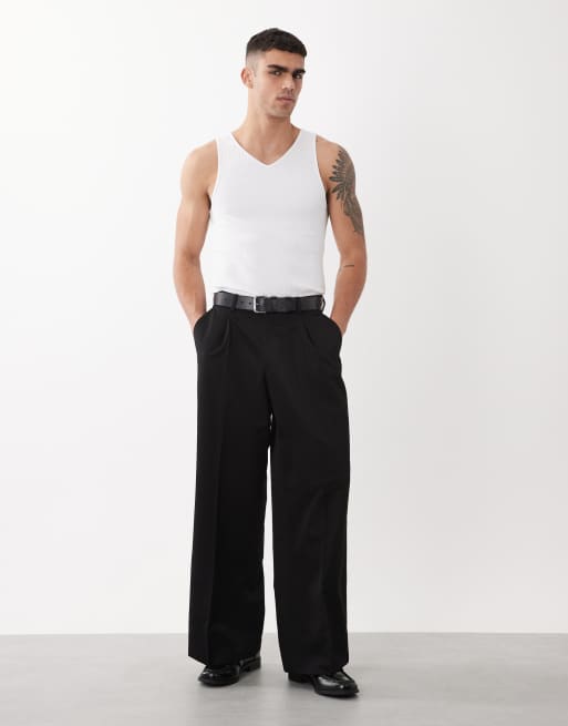 ASOS DESIGN - Canotta attillata pesante con scollo a V bianca a coste , 2 di 5