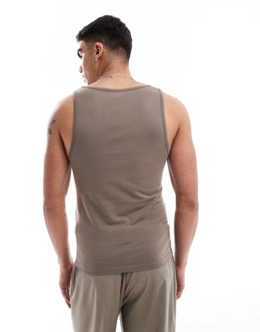 ASOS DESIGN - Canotta basic attillata marrone , 4 di 4