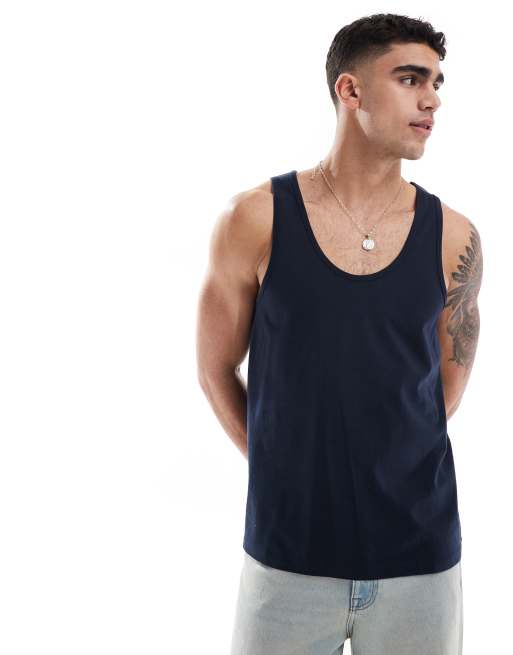ASOS DESIGN - Canotta blu navy