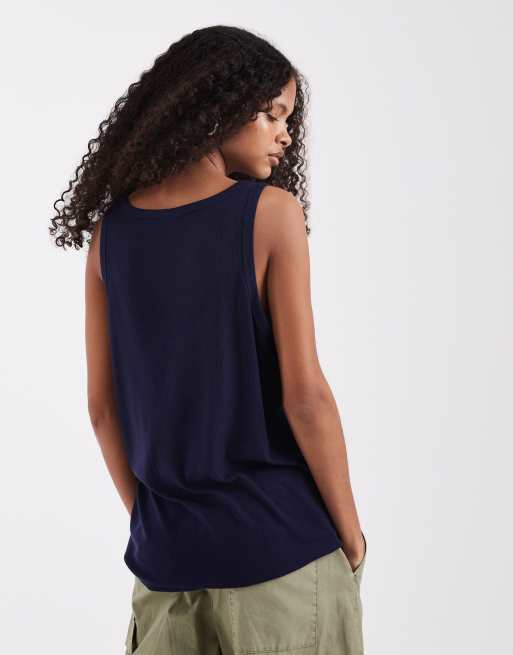 ASOS DESIGN - Canotta blu trasparente con scollo rotondo, 3 di 4