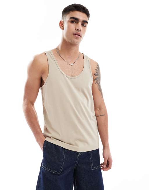ASOS DESIGN - Canotta color pietra