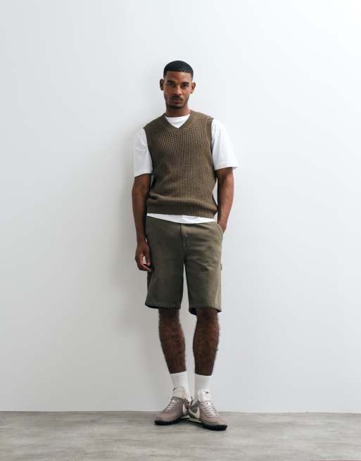  ASOS DESIGN - Canotta comoda in maglia a nido d'ape marrone, 2 di 5