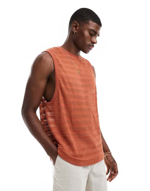 ASOS DESIGN - Canotta comoda in tessuto marrone