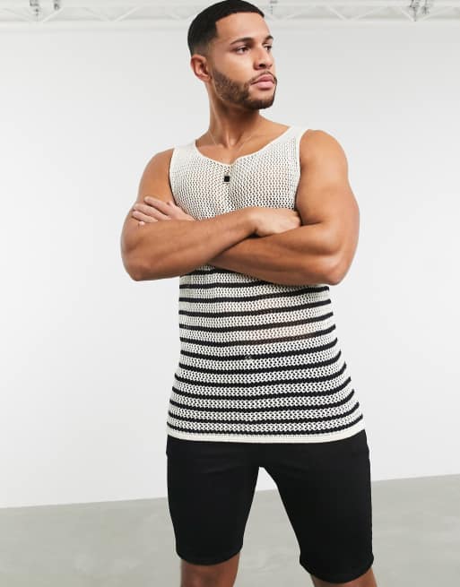 ASOS DESIGN - Canotta in maglia a righe , 3 di 4
