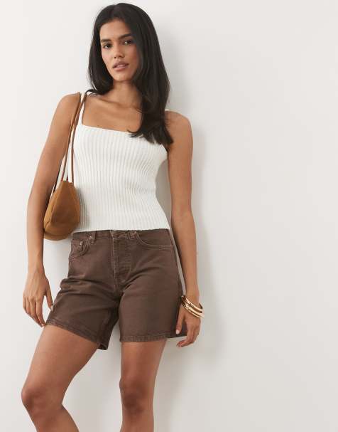 ASOS DESIGN - Canotta in maglia bouclé color crema - view 1