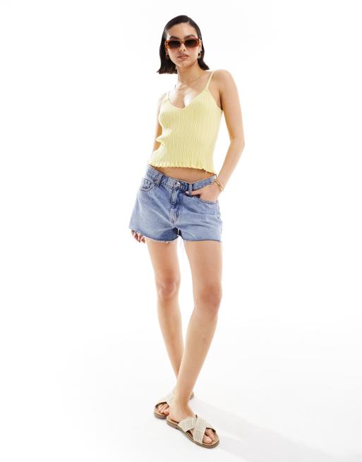 ASOS DESIGN - Canotta in maglia limone con scollo a V, 2 di 4