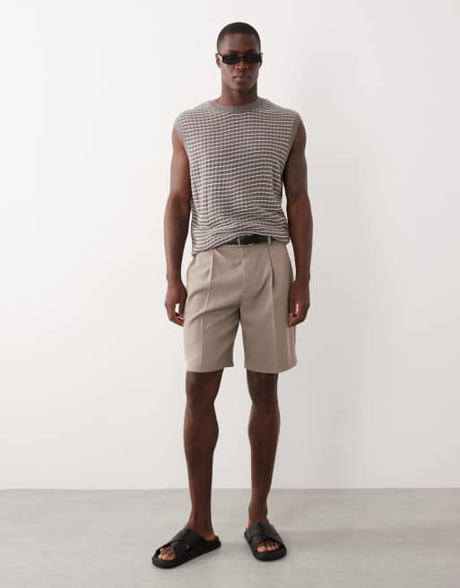  ASOS DESIGN - Canotta in maglia testurizzata color pietra vestibilità comoda, 2 di 5