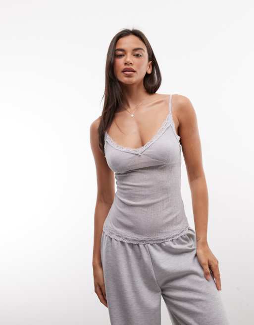 ASOS DESIGN - Completo da casa grigio in tessuto a rete trasparente, 3 di 4