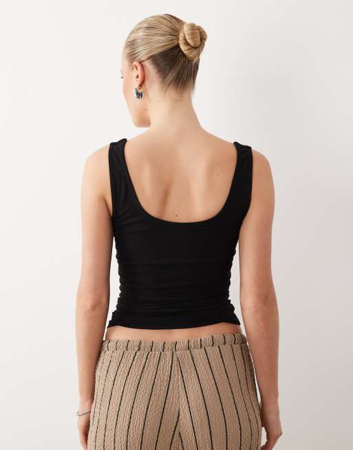 ASOS DESIGN - Canotta nera con cut-out, 4 di 4