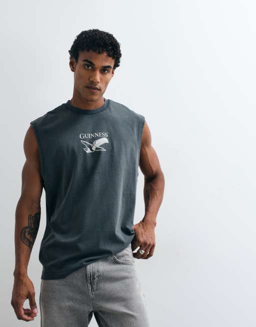 ASOS DESIGN canotta oversize con stampa Guinness in nero slavato, 3 di 5