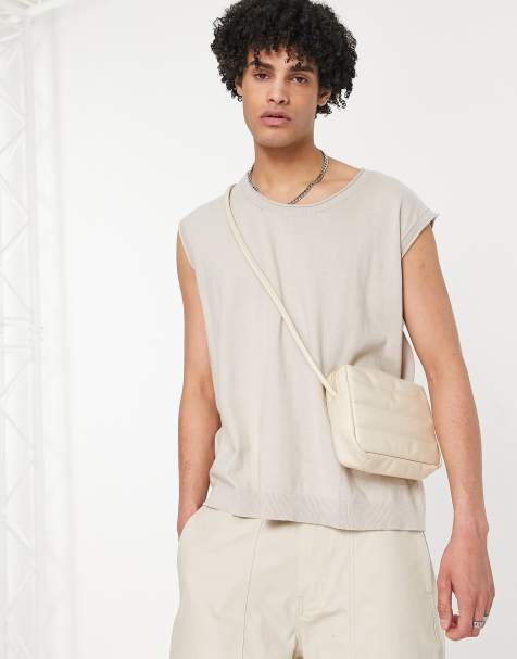 ASOS DESIGN - Canotta oversize in cotone color pietra - view 1