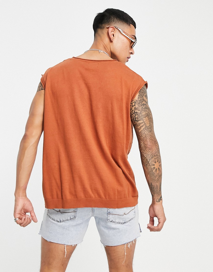 Canotta oversize in cotone color ruggine-Arancione - ASOS DESIGN T-shirt donna  - immagine2