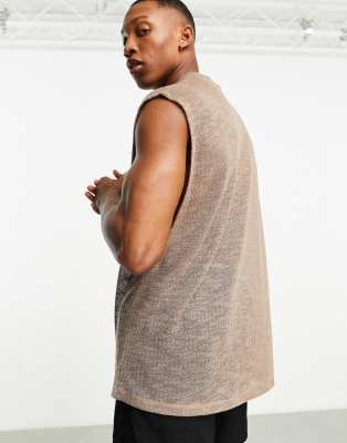 Canotta oversize in tessuto marrone trasparente-Brown - ASOS DESIGN T-shirt donna  - immagine2