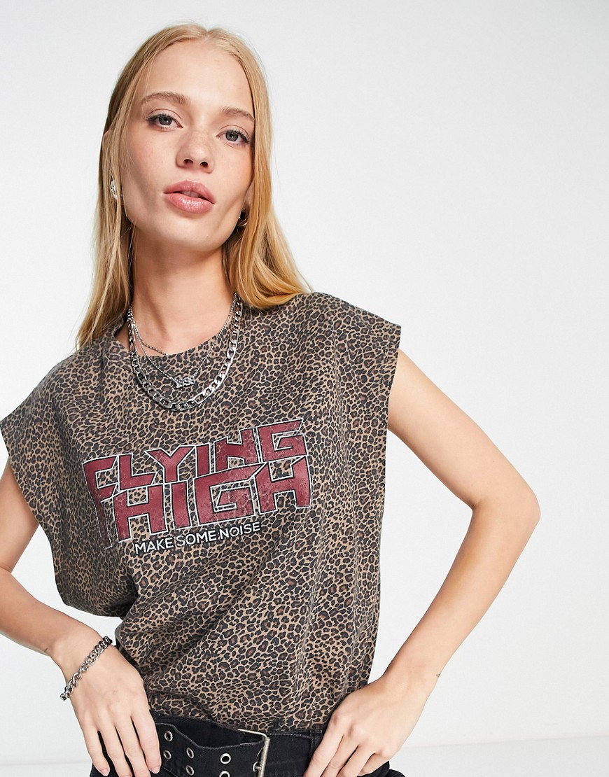 Canotta oversize senza maniche con stampa leopardata-Multicolore - ASOS DESIGN T-shirt donna  - immagine3