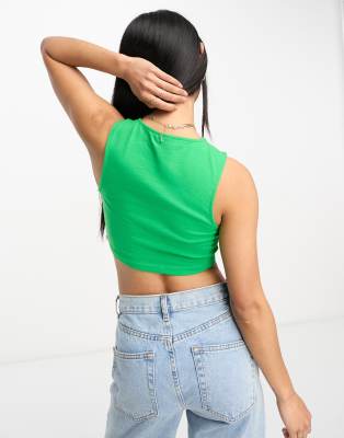 Canotta super corta accollata verde acceso-Multicolore - ASOS DESIGN T-shirt donna  - immagine1