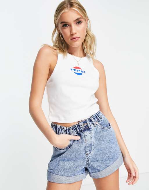 ASOS DESIGN - Canotta tagli vivo con stampa su licenza 
