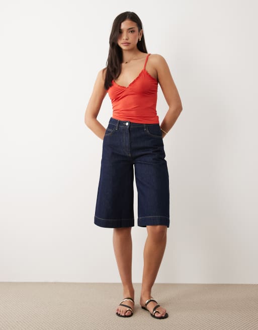 ASOS DESIGN - Canottiera aderente rossa con volant, 2 di 4