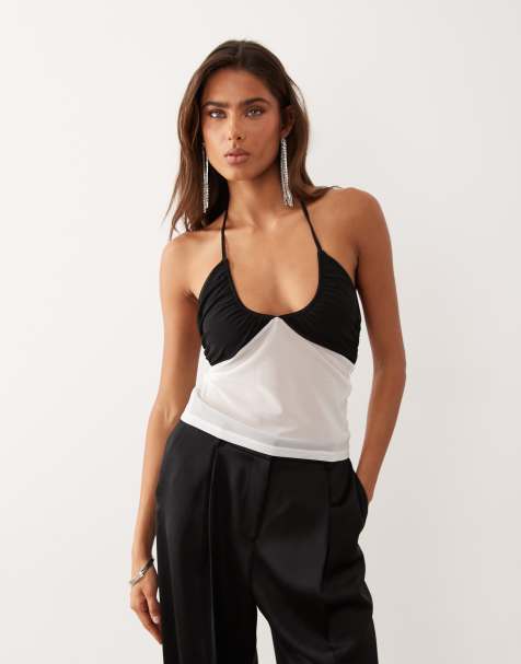 ASOS DESIGN - Canottiera in rete monocromatica con scollo rotondo - view 1