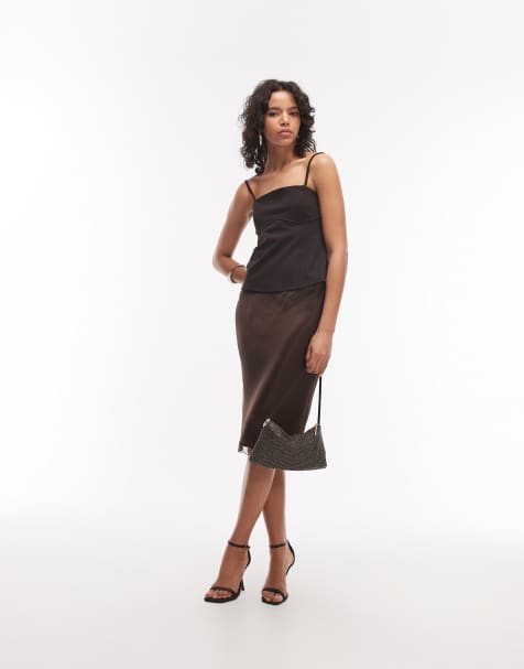 ASOS DESIGN - Canottiera in twill sinuoso con bustino arrotondato - view 1