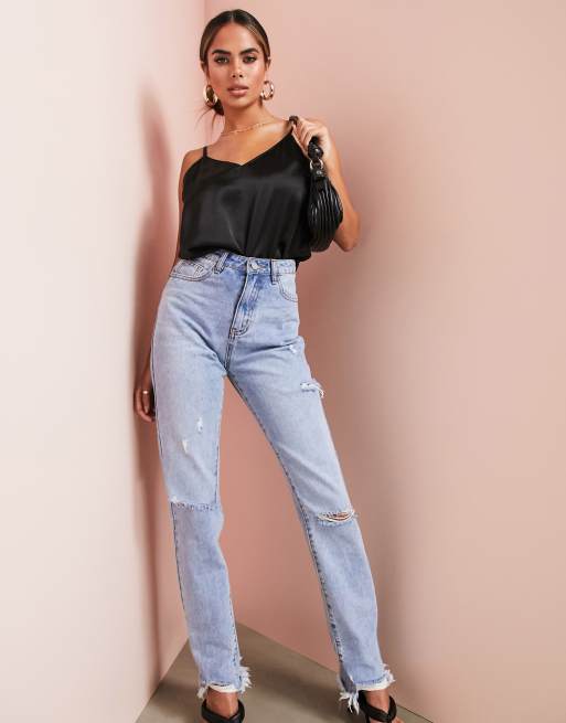 ASOS DESIGN - Canottiera nera in raso, 3 di 4