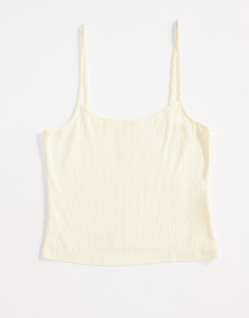 ASOS DESIGN - Canottiera traforata giallo limone in coordinato