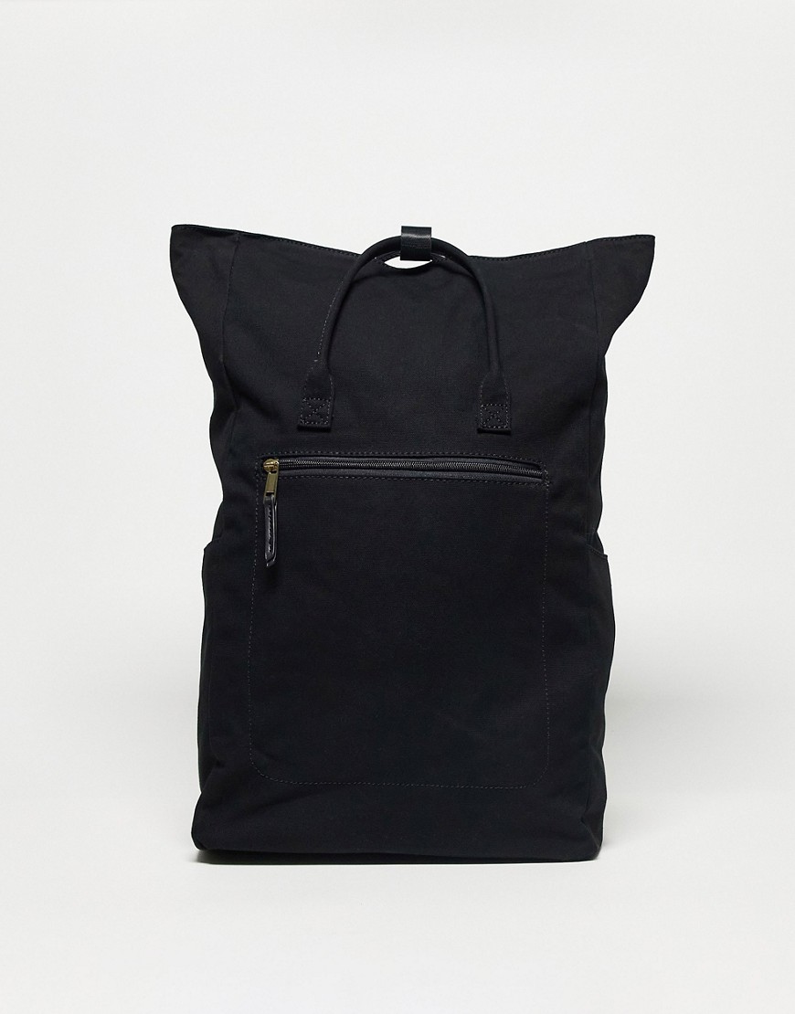 ASOS DESIGN canvas backpack with laptop compartment in black | Smart Closet