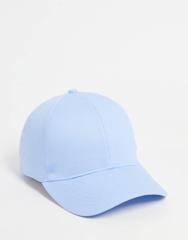 ASOS DESIGN canvas baseball cap in baby blue