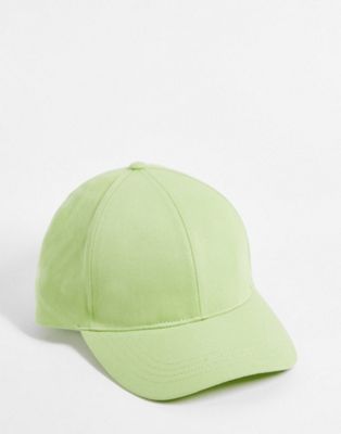 ASOS DESIGN canvas baseball cap in light green