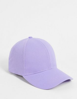ASOS DESIGN canvas baseball cap in lilac