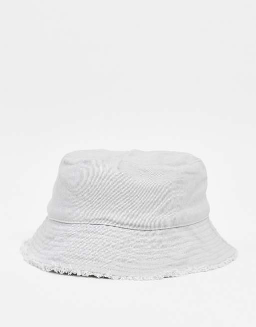 ASOS DESIGN canvas bucket hat in gray, 2 of 4