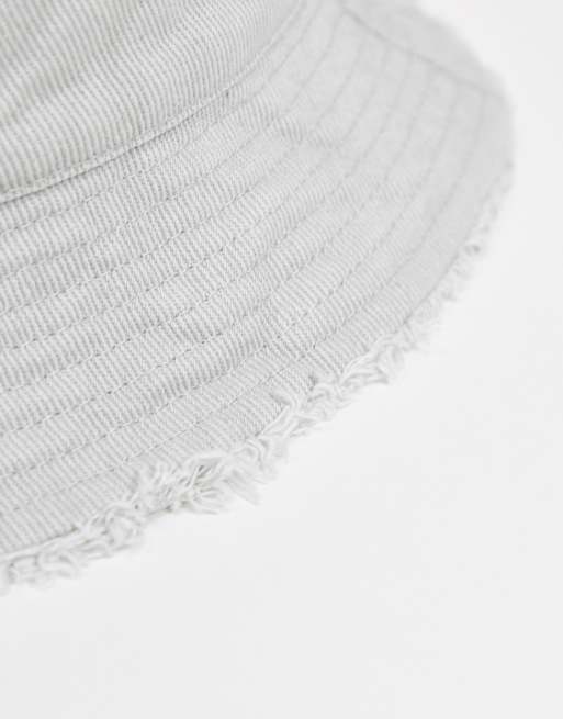 ASOS DESIGN canvas bucket hat in gray, 3 of 4