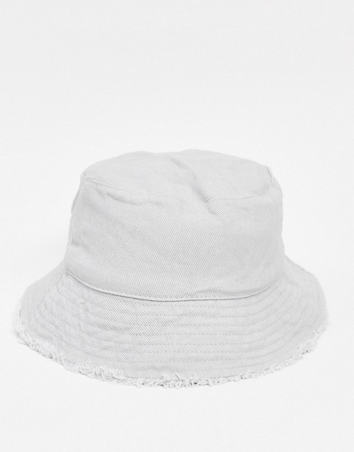 ASOS DESIGN canvas bucket hat in grey