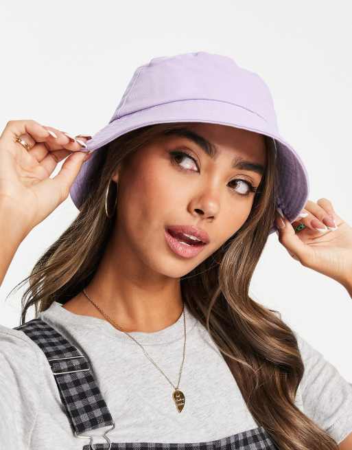 ASOS DESIGN canvas bucket hat in lilac