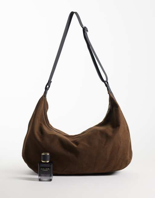 ASOS DESIGN canvas crossbody bag in brown, 2 of 4