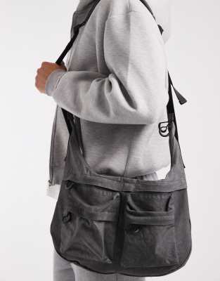 ASOS DESIGN ASOS DESIGN canvas crossbody bag with utility detail in washed grey