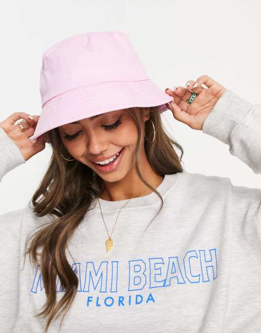 ASOS DESIGN - Canvas hoedje in roze