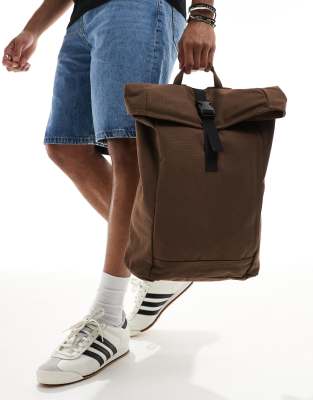 Asos Design Canvas Roll Top Backpack