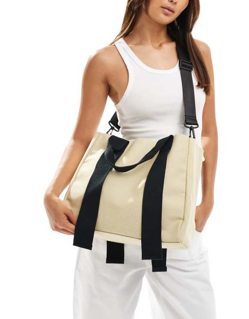 ASOS DESIGN canvas tote bag with contrast strap and detachable crossbody bag strap ASOS