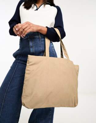 ASOS Heavyweight Canvas Tote Bag With Internal Compartments And