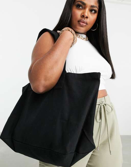 ASOS DESIGN - Canvas tote in zwart