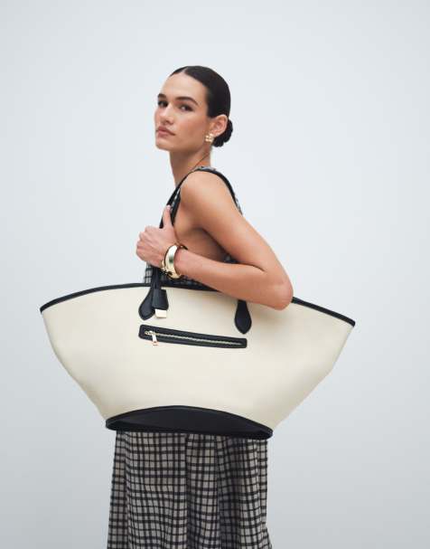 ASOS DESIGN - Canvas tote tas in stone - view 1